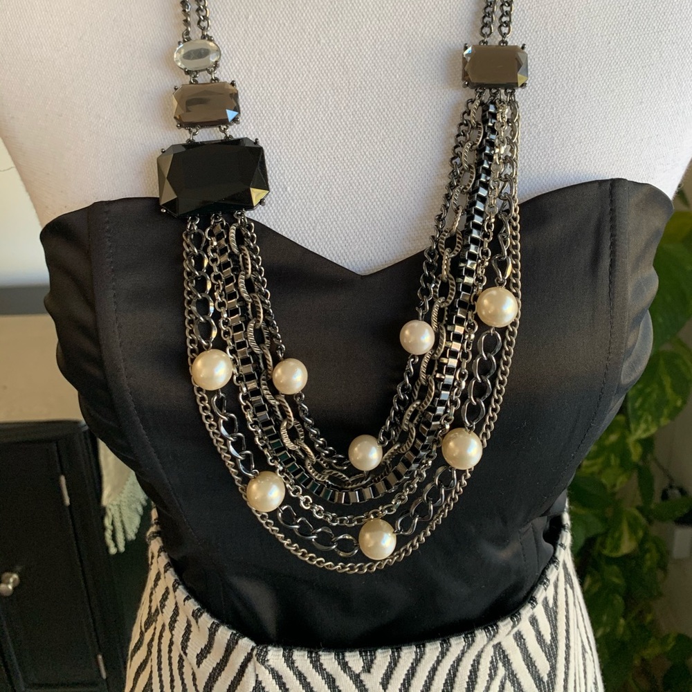 Multi strand stone necklace